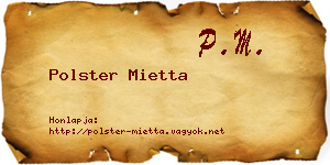 Polster Mietta névjegykártya